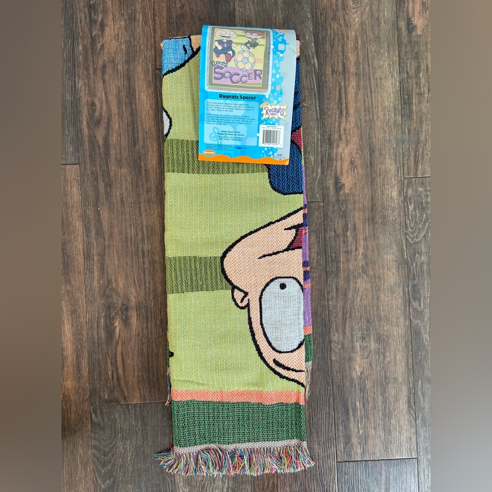 NWT VTG Nickelodeon Rugrats Soccer Viacom 2002 Woven Throw USA